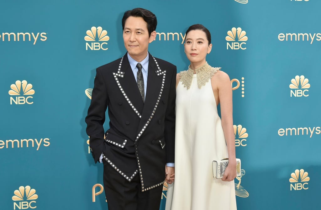 Lee Jung-jae, left, and Lim Se-ryung arrive at the 74th Primetime Emmy Awards, on September 12, at the Microsoft Theater in Los Angeles. Photo: Invision/AP