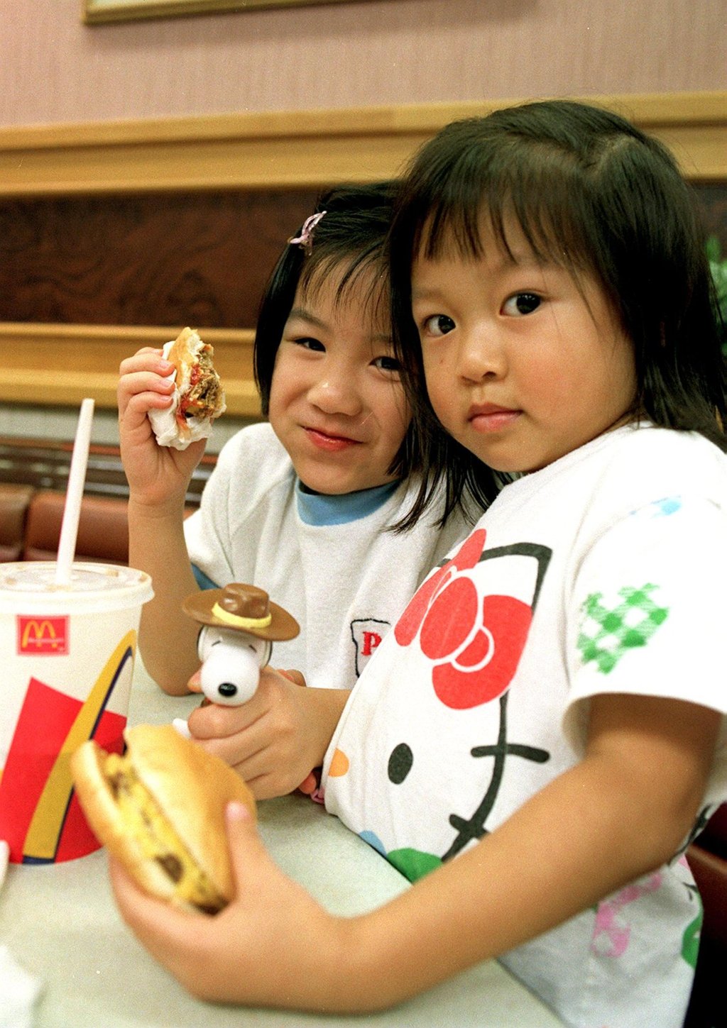 The various Snoopy toys were given away with children’s meals. Photo: Antony Dickson
