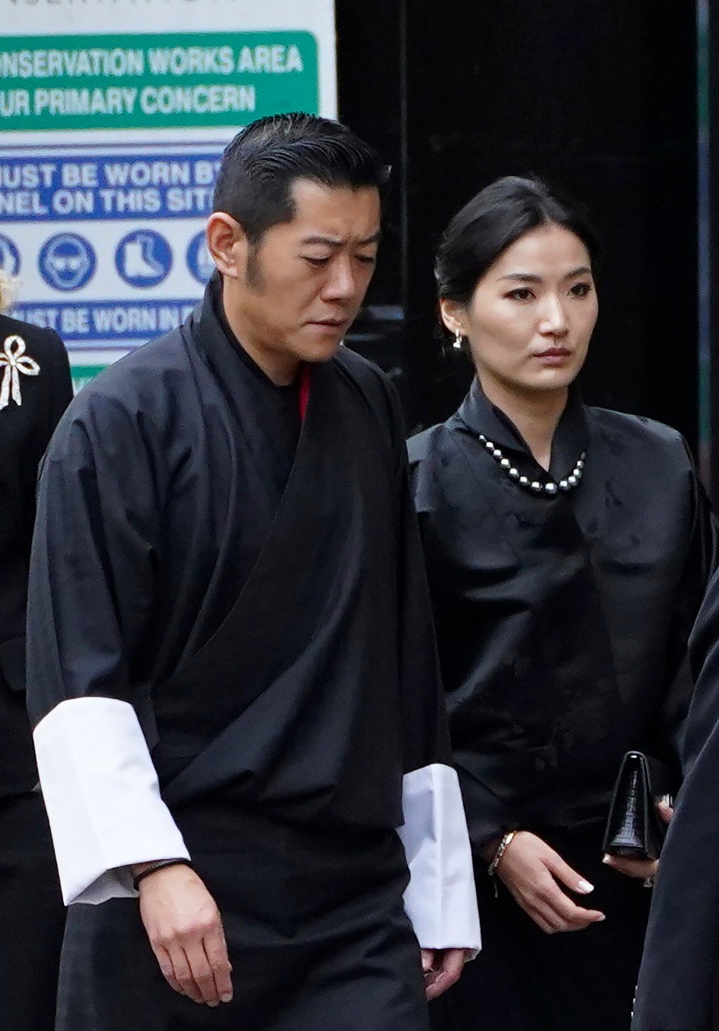 Bhutan’s King Jigme Khesar Namgyel Wangchuck and Queen Jetsun Pema arrive for the funeral service of Queen Elizabeth at Westminster Abbey in central London, on September 19. Photo: AP