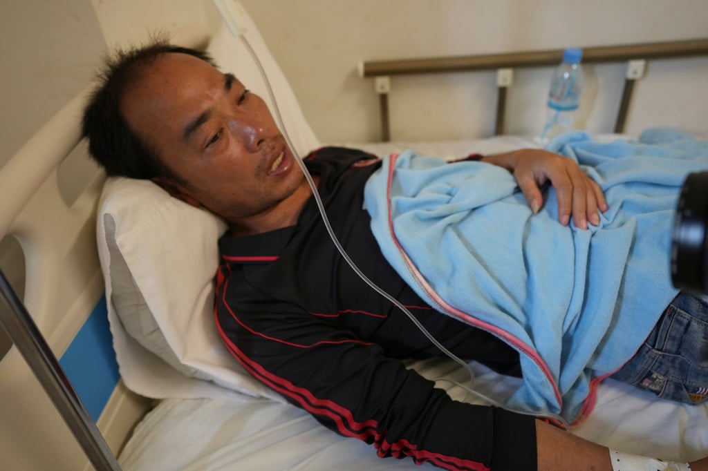 Survivor Zhu Pingfan, 41, from Hunan province in China, recuperates in a hospital in Preah Sihanouk province on Saturday. Photo: AP