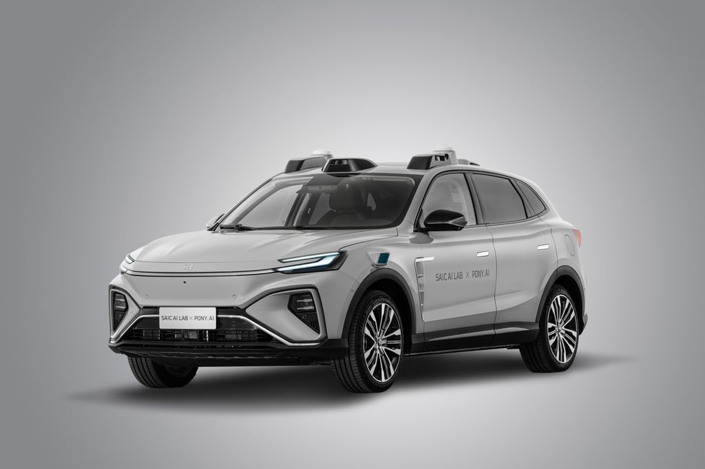 A concept vehicle developed by Pony.ai and SAIC Motor based on the Marvel R model. Photo: Handout A concept vehicle developed by Pony.ai and SAIC Motor based on the Marvel R model. Photo: Handout