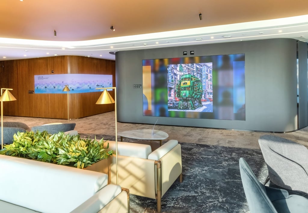 NFT art on display at HSBC Wealth Centre at K11 Atelier Victoria Dockside.