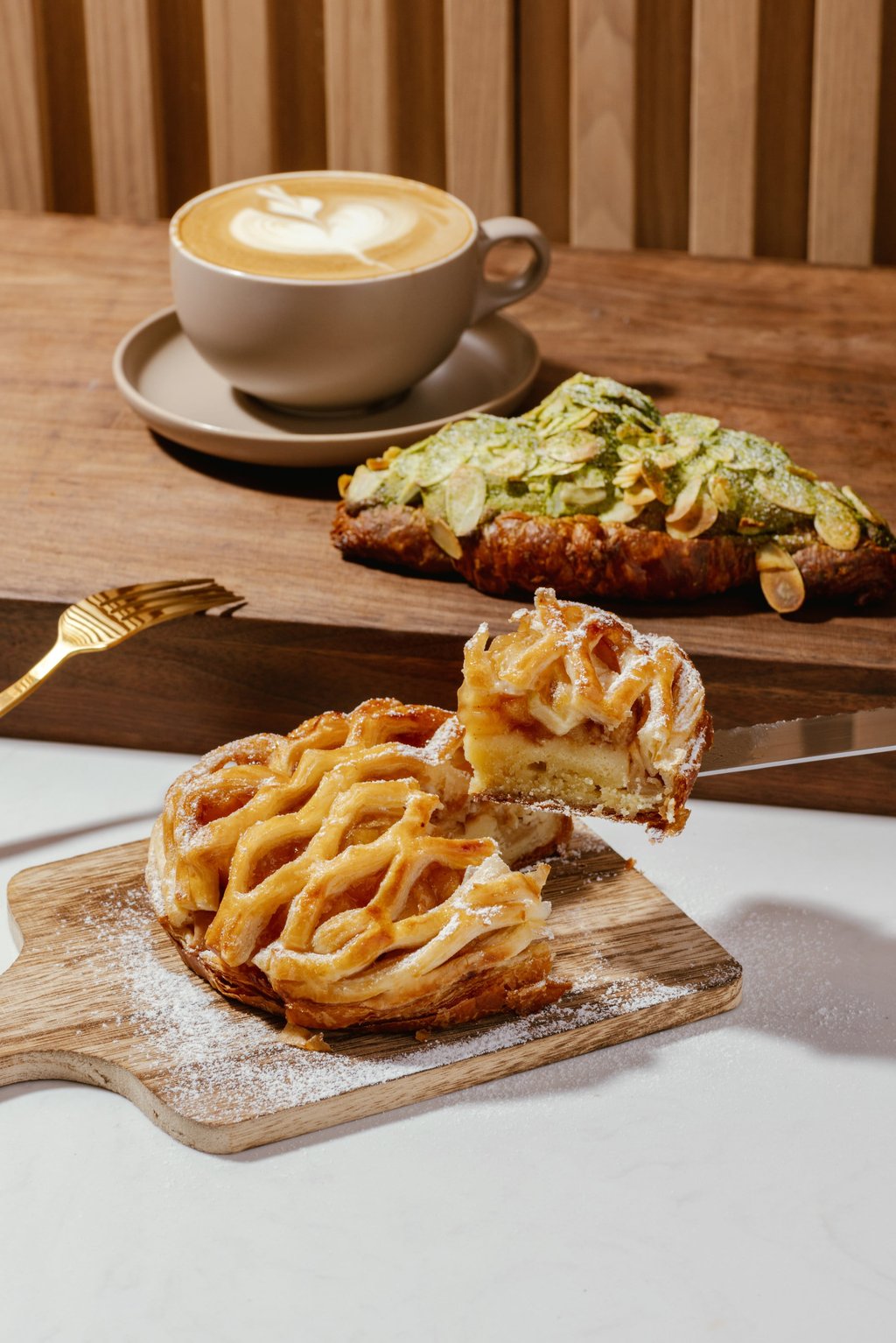 Apple pie and croissant at Que by Rin Horiuchi. Photo: Nicholas Wong Sixteen Photography