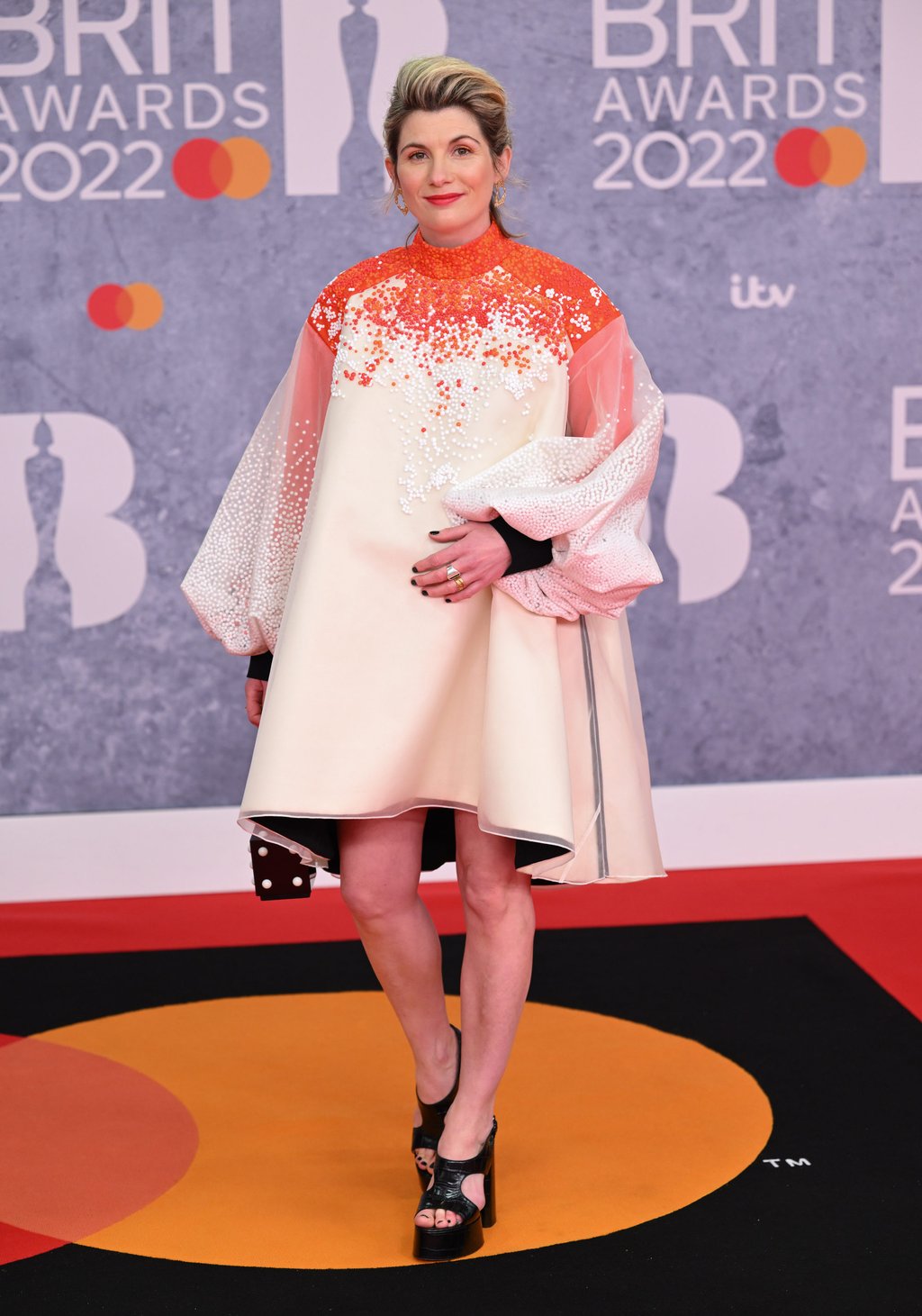Jodie Whittaker attends the Brit Awards at The O2 Arena on February 8, in London, England. Photo: Wire Image Jodie Whittaker attends the Brit Awards at The O2 Arena on February 8, in London, England. Photo: Wire Image