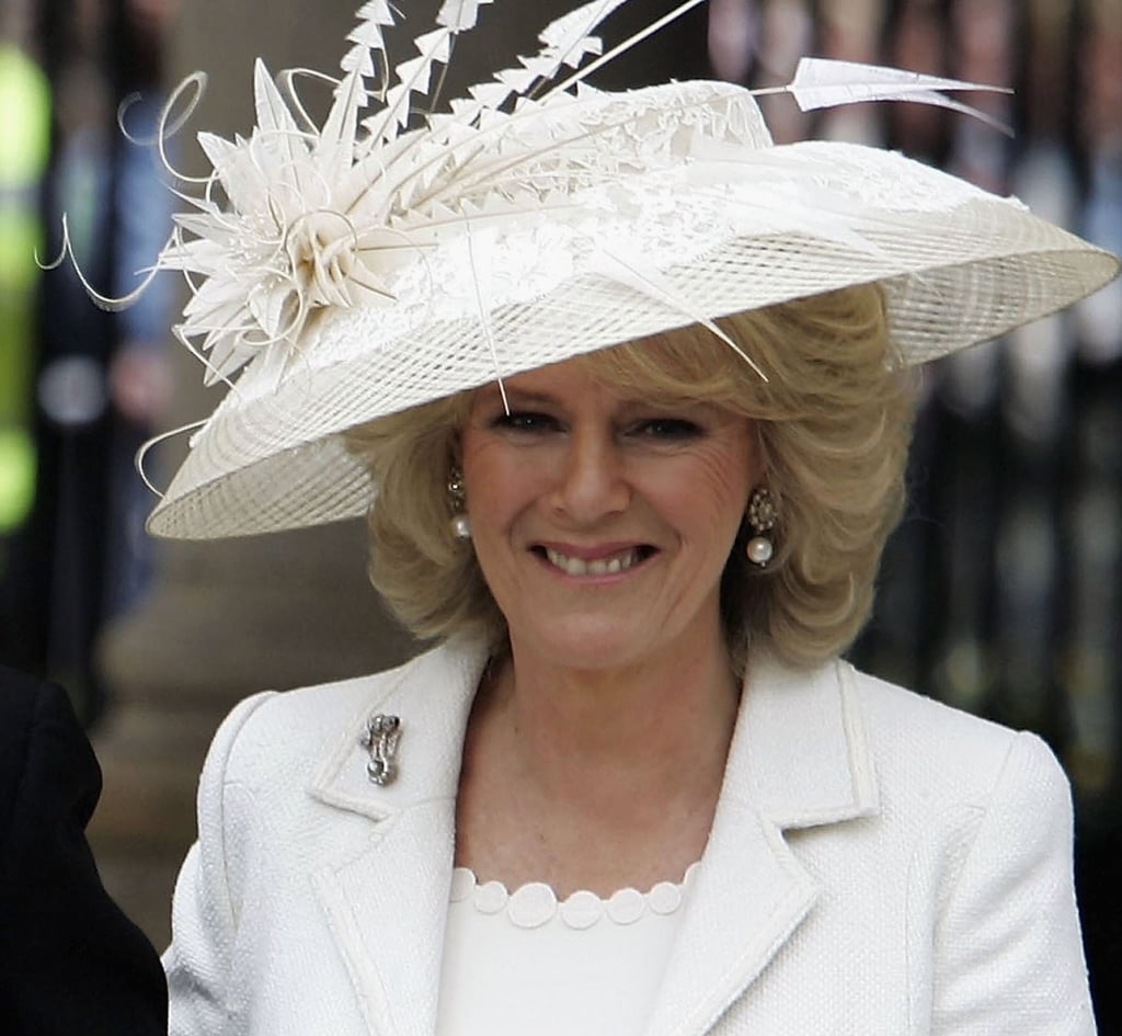 Camilla Parker Bowles departs the Civil Ceremony where she was legally married to then Prince Charles, at The Guildhall, Windsor, in 2005, in Berkshire, England. Photo: Getty Images