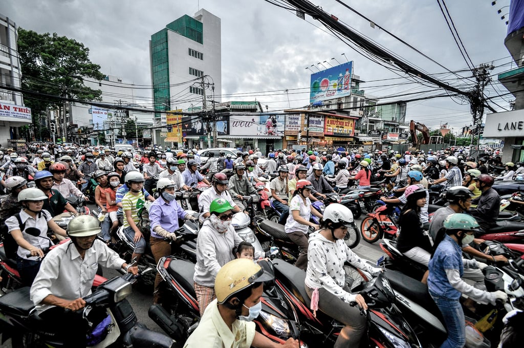 Riders sit in traffic in Ho Chi Minh City. Vietnam’s biggest city is prone to congestion and gridlock. Photo: Shutterstock