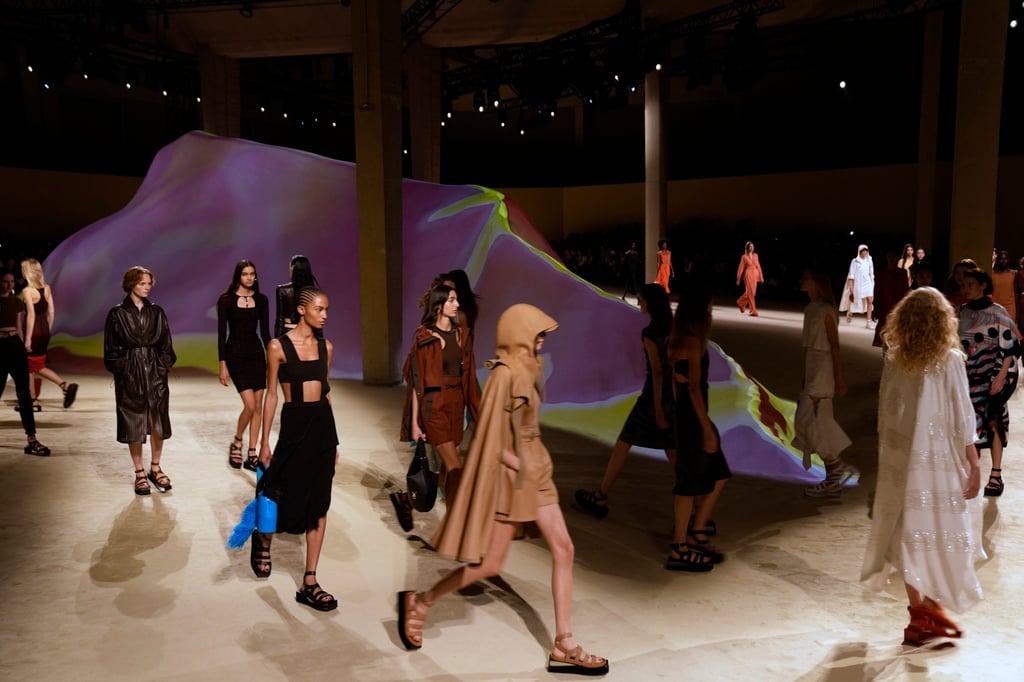 Models present the Hermès ready-to-wear spring/summer 2023 fashion collection in Paris on October 1. Photo: AP