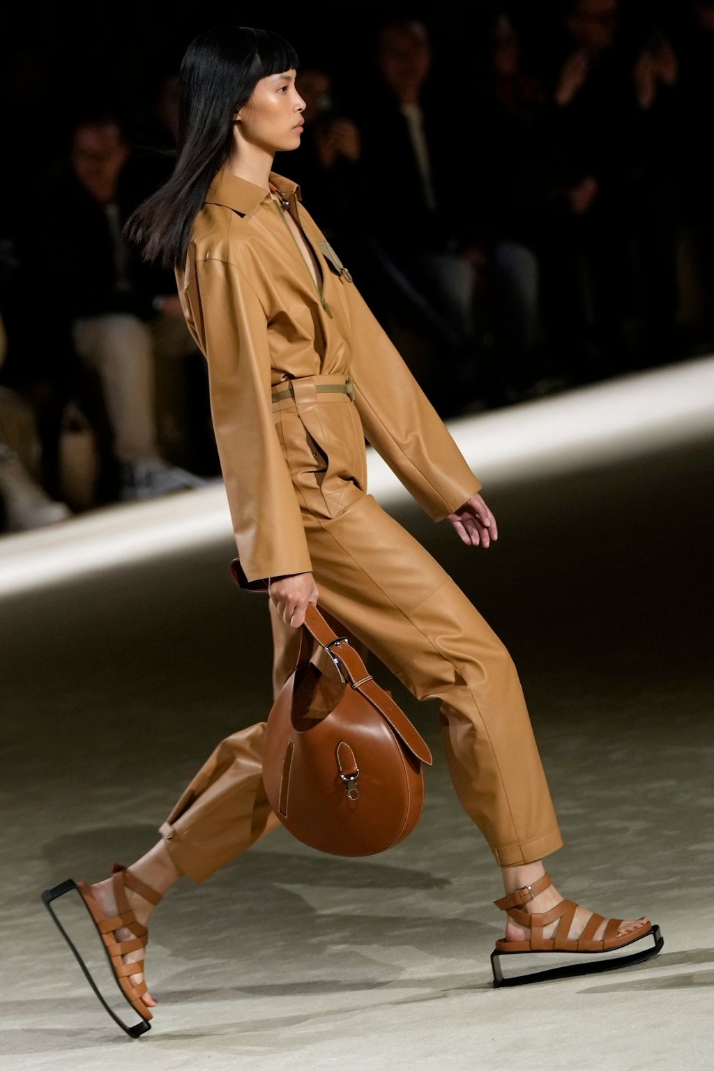 Another earthy look, along with box platforms, seen on Hermès’ Paris Fashion Week runway on October 1. Photo: AP
