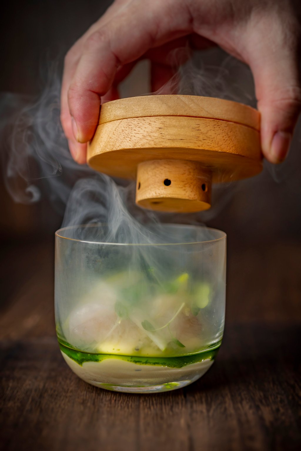 Smoked botan ebi with Hokkaido scallop mousse at Ozakaya. Photo: Handout Smoked botan ebi with Hokkaido scallop mousse at Ozakaya. Photo: Handout