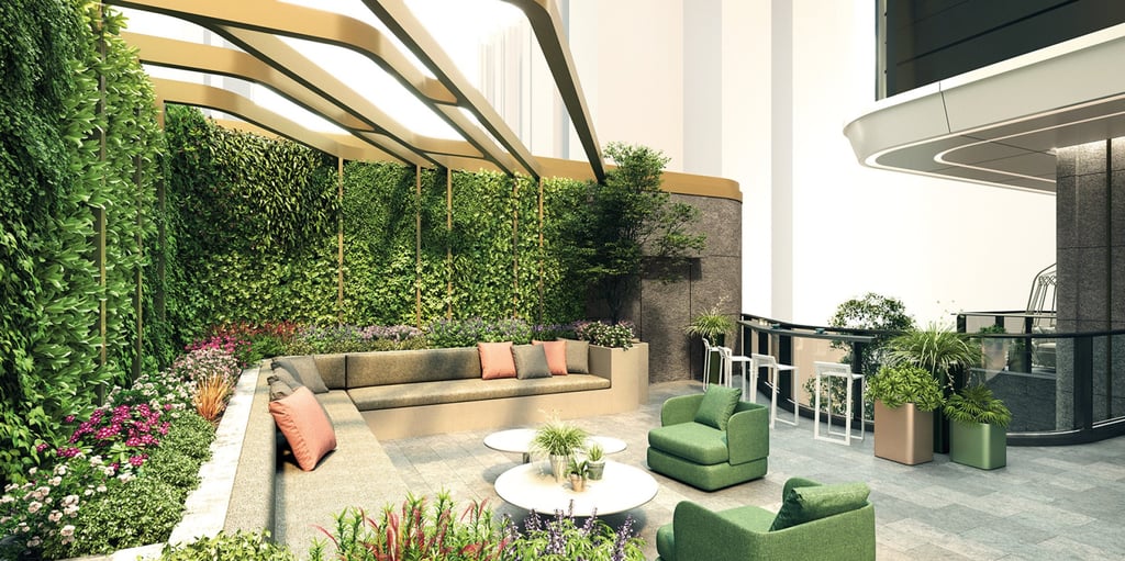 A microclimate podium garden at The Holborn in Quarry Bay helps create a moderate ambient temperature. Photo: Henderson Land