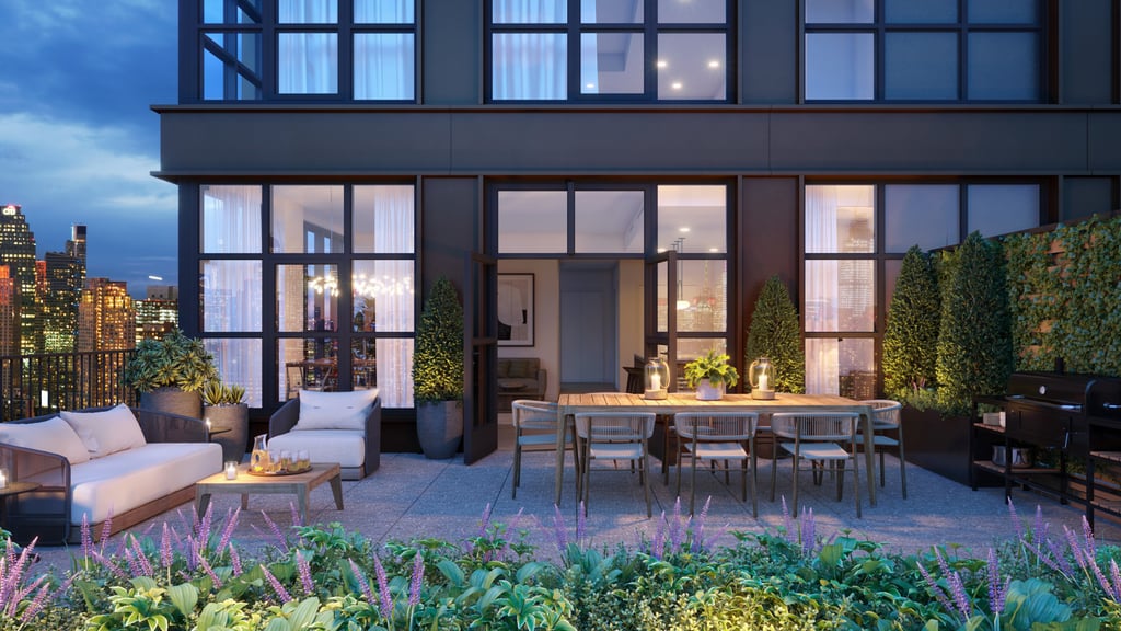 Terrace at 1 Huron in New York City. Photo: Redundant Pixel and Serhant