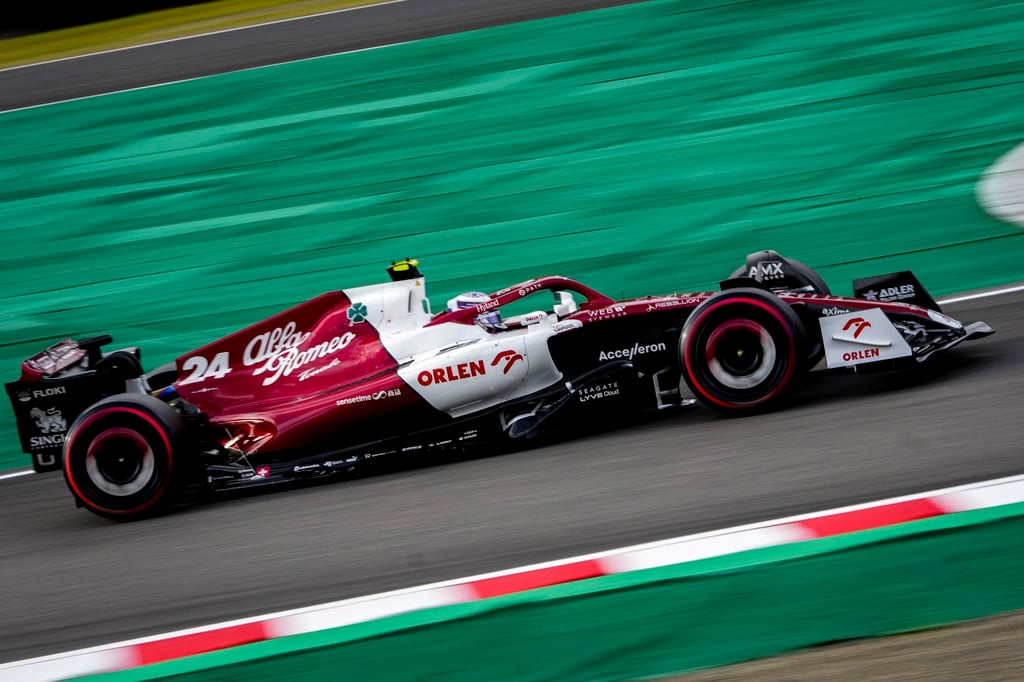 Zhou Guanyu in action during qualifying at the Suzuka International Racing Course. Photo: EPA-EFE