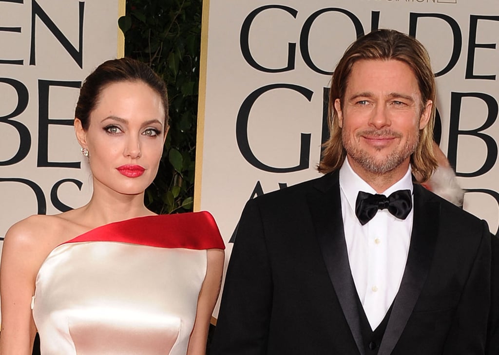 Angelina Jolie and Brad Pitt arrive at the 69th Annual Golden Globe Awards, held at the Beverly Hilton Hotel in Beverly Hills, California in 2012. Photo: Getty Images/AFP