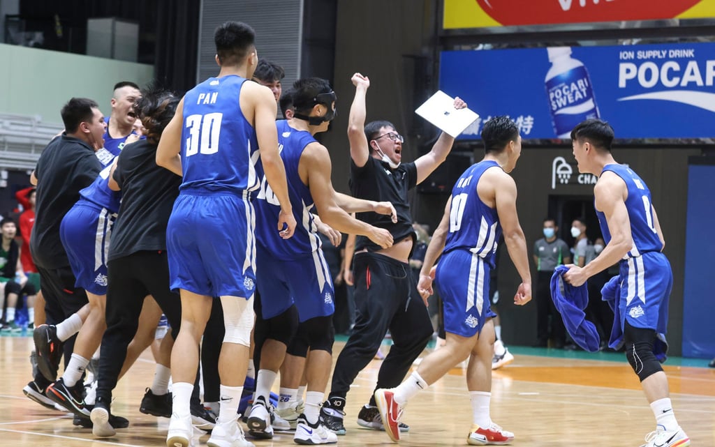 Eastern players and officials celebrate after defeating Tycoon in the first match of the playoffs for finals. Photo: K.Y. Cheng Eastern players and officials celebrate after defeating Tycoon in the first match of the playoffs for finals. Photo: K.Y. Cheng