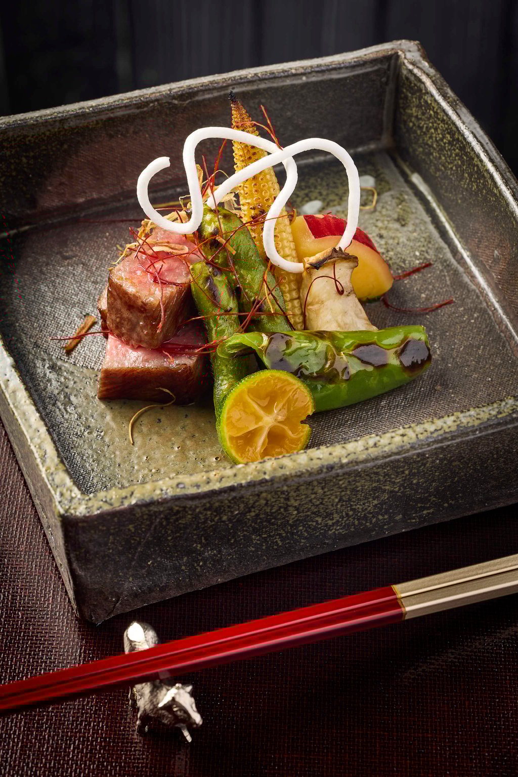 Grilled Wagyu sirloin with seasonal vegetables at Ushidoki. Photo: Ushidoki Grilled Wagyu sirloin with seasonal vegetables at Ushidoki. Photo: Ushidoki