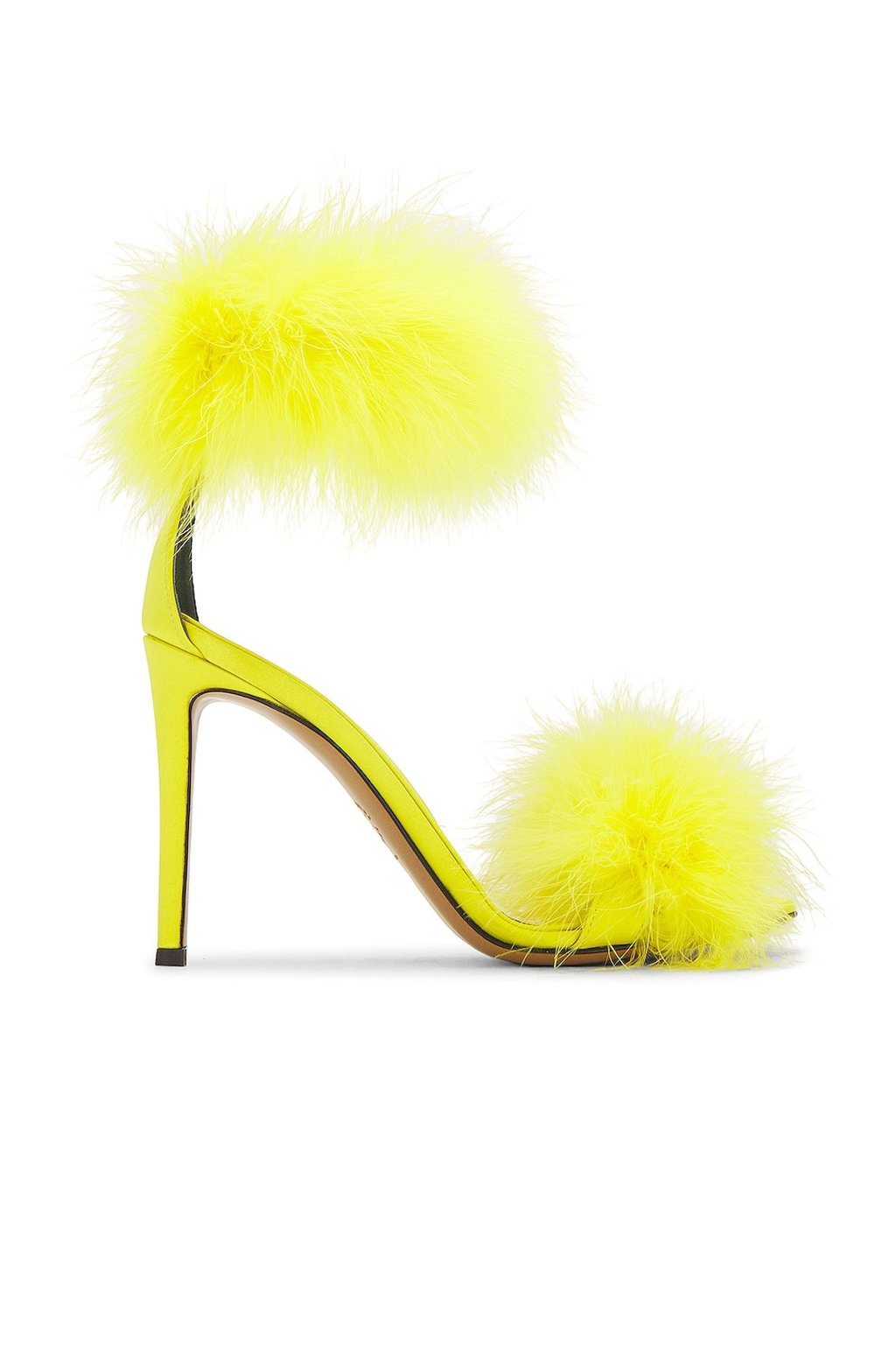 Alexandre Vauthier satin feathers 105 sandal. Photo: Handout