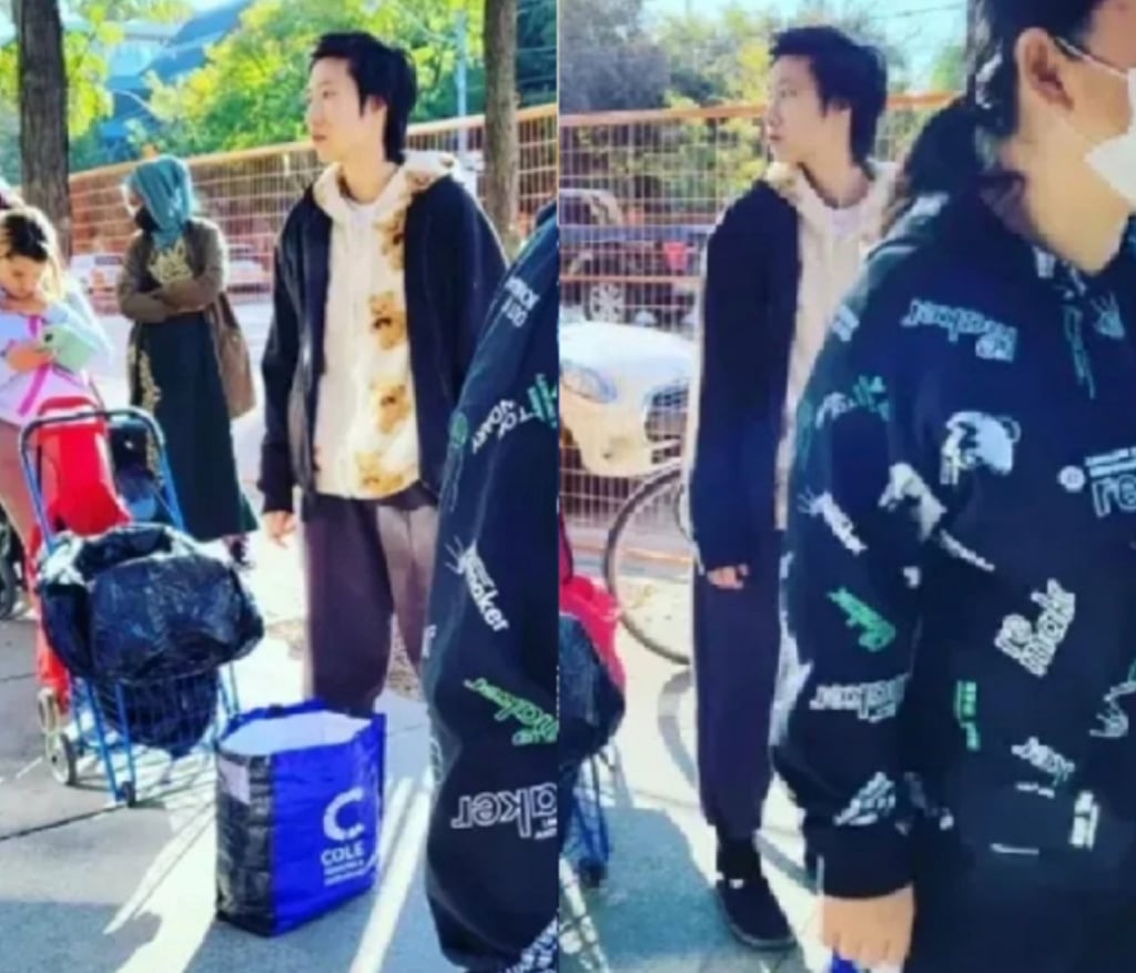 Etta Ng was spotted lining up for free food in Toronto, Canada. Photo: Handout
