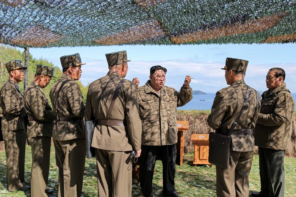 North Korean leader Kim Jong-un (centre) overseeing a military exercise of tactical nuclear operation units in response to recent joint drills by South Korea and the United States. Photo: KCNA/dpa