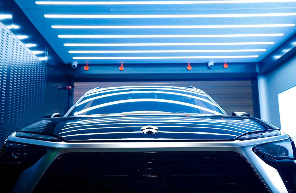 A Nio electric car is seen at the Chinese carmaker’s first European plant and power swap station in Biatorbagy, Hungary, last month. Photo: Reuters