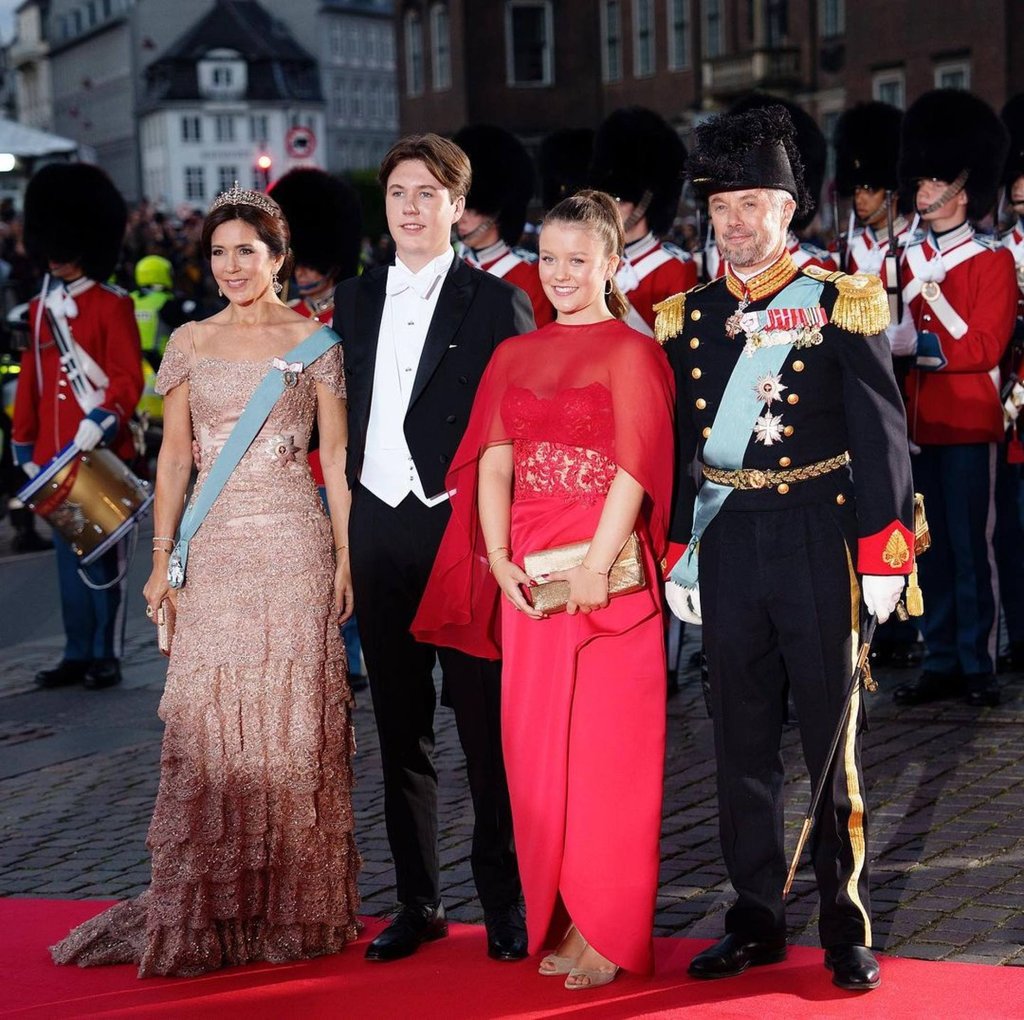Princess Isabella with her parents Crown Princess Mary and Crown Prince Frederik, and brother Prince Christian. Photo: @detdanskekongehus/Instagram