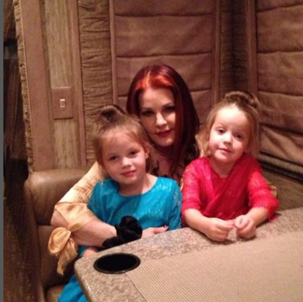 Priscilla Presley and her twin granddaughters, Harper and Finley, back in the day. Photo: @priscillapresley/Instagram