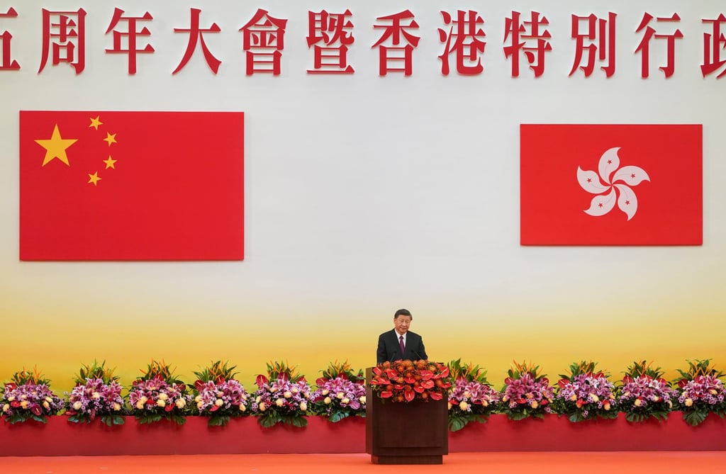 Chinese President Xi Jinping speaks during a visit to Hong Kong on July 1. He will deliver a much-awaited political report on the country’s overall policy direction in the next five years at the congress on Sunday. Photo: Felix Wong