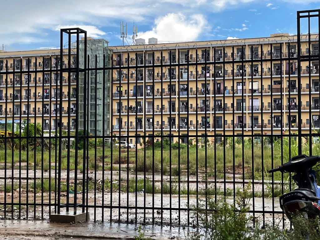 The main scam call centre compound. An ex-worker has said people who make mistakes are tasered and workers aren’t allowed to leave. Photo: Nathan Paul Southern