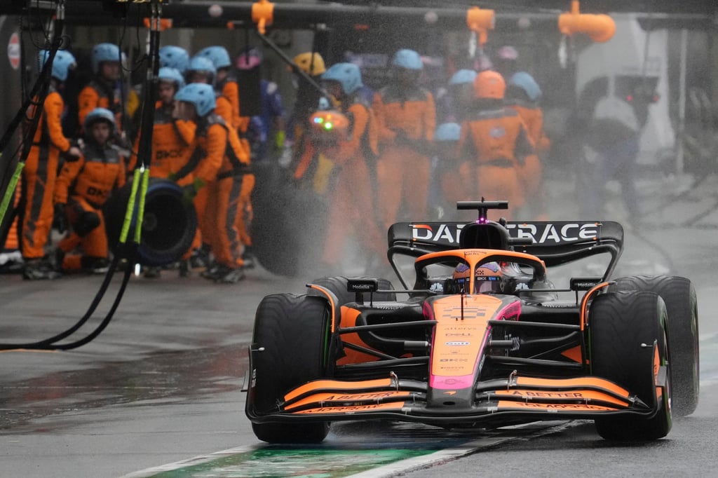McLaren driver Daniel Ricciardo of Australia powers his car out of the pits during the Japanese Grand Prix. Photo: AP