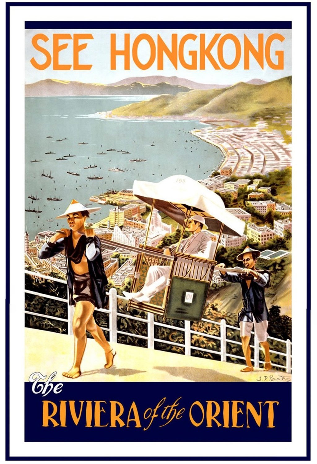 A 1935 poster that touts Hong Kong as the “Riviera of the Orient”. A 1935 poster that touts Hong Kong as the “Riviera of the Orient”.