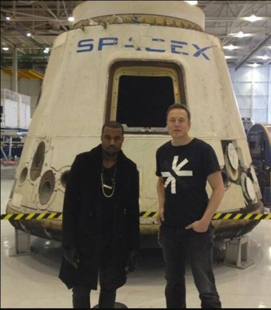 Kanye West and Elon Musk touring a SpaceX rocket factory in 2011. Photo: @JohnPompliano/Twitter