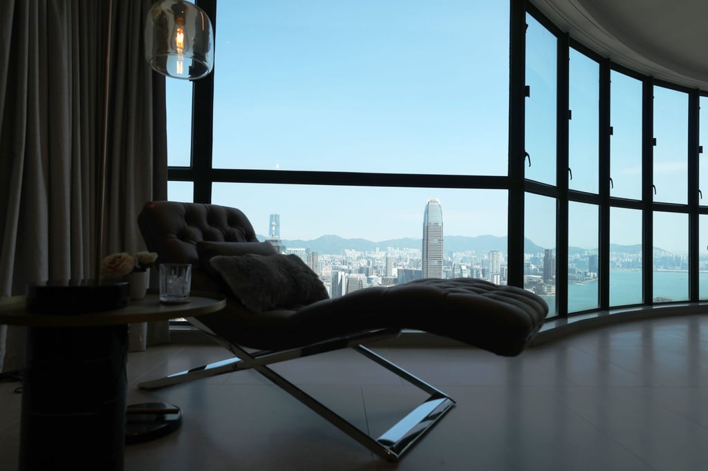 The window view of a luxury flat in Dynasty Court in Hong Kong’s Mid-Levels neighbourhood on October 10, 2022. Photo: SCMP / Xiaomei Chen