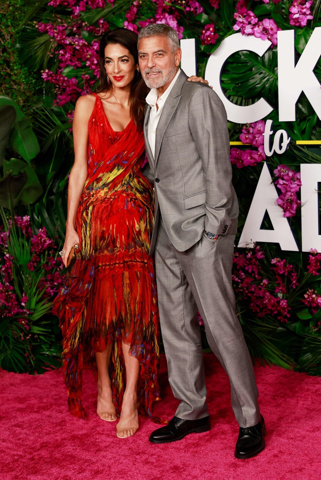 George Clooney with his Lebanese-British barrister wife Amal Clooney in California, on October 17. Photo: AFP