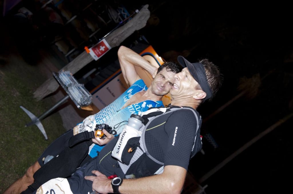 Davies (right) supports the Barclays MoonTrekker trail race, a fundraiser with the objective of helping to conserve the environment. Photo: Barclays