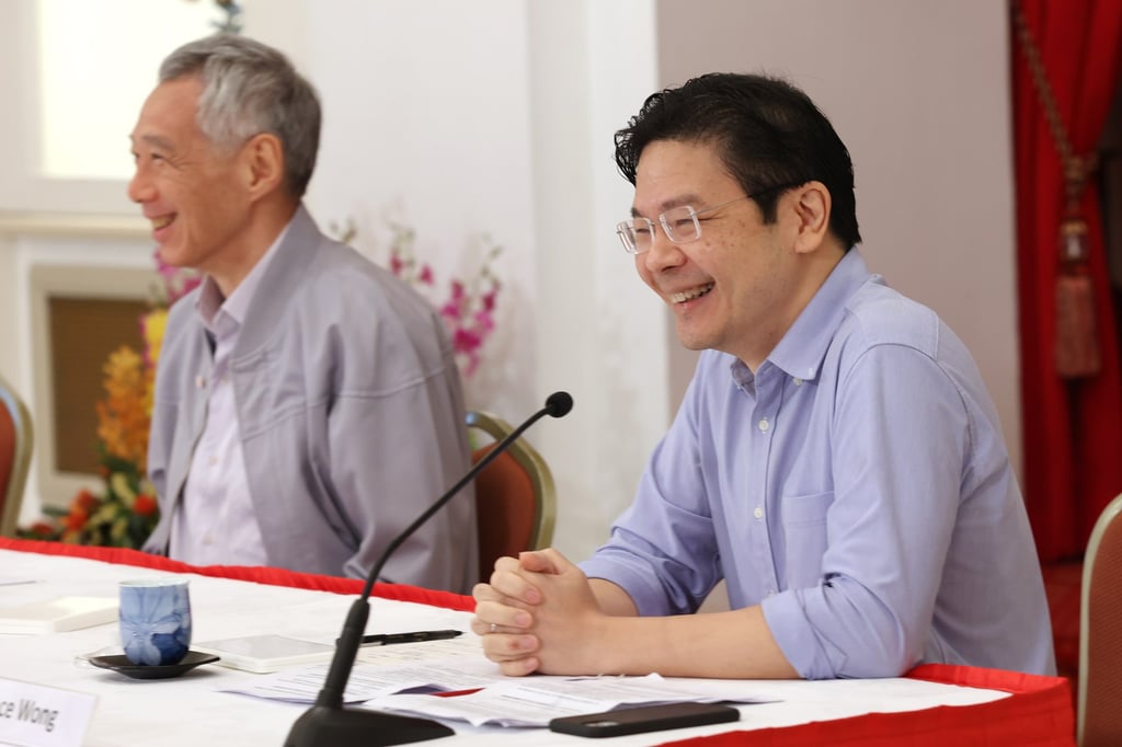 Singapore’s Prime Minister Lee Hsien Loong (left) and his designated successor Lawrence Wong. Photo: Handout