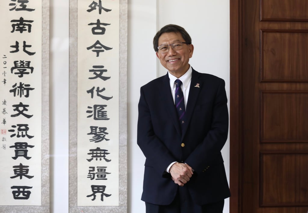 University Vice-Chancellor Rocky Tuan earlier argued the revamped crest would appear more striking on a variety of media platforms than the previous one. Photo: Jonathan Wong