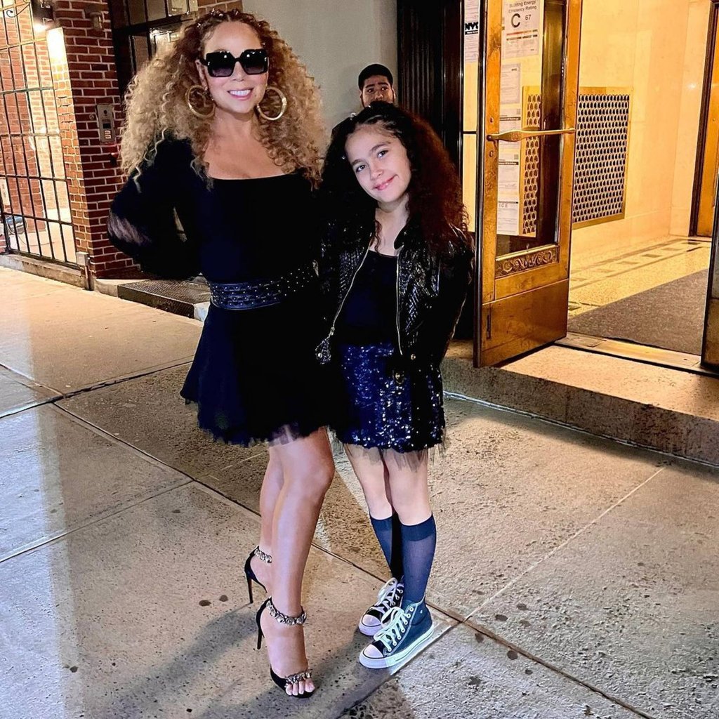 Mariah Carey and her daughter Monroe sported matching black outfits and curls in a recent Instagram post. Photo: @mariahcarey/Instagram
