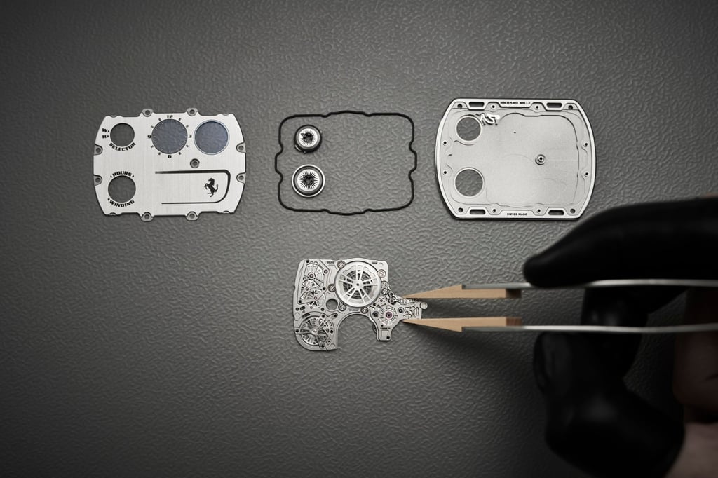 The Richard Mille RM UP-01 Ferrari’s craftsmanship doesn’t miss even the tiniest detail. The watch took up to 3,600 hours to develop.