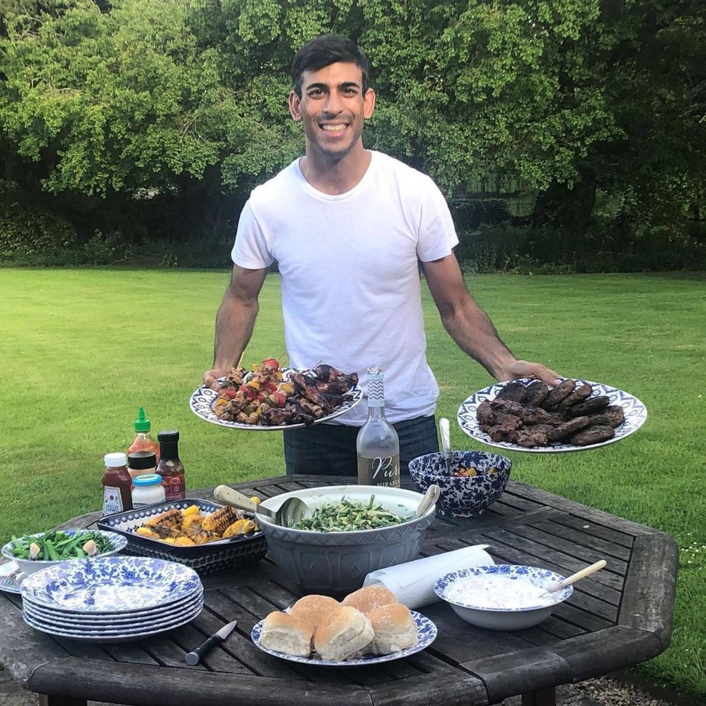 Rishi Sunak preparing a barbecue. Photo: @rishisunakmp/Instagram