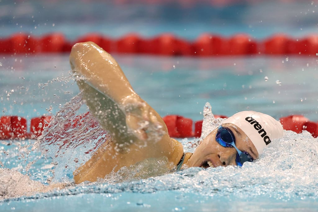 Siobhan Haughey competes during the woman’s 200m freestyle final at the Pan Am Sports Centre. Photo: AFP