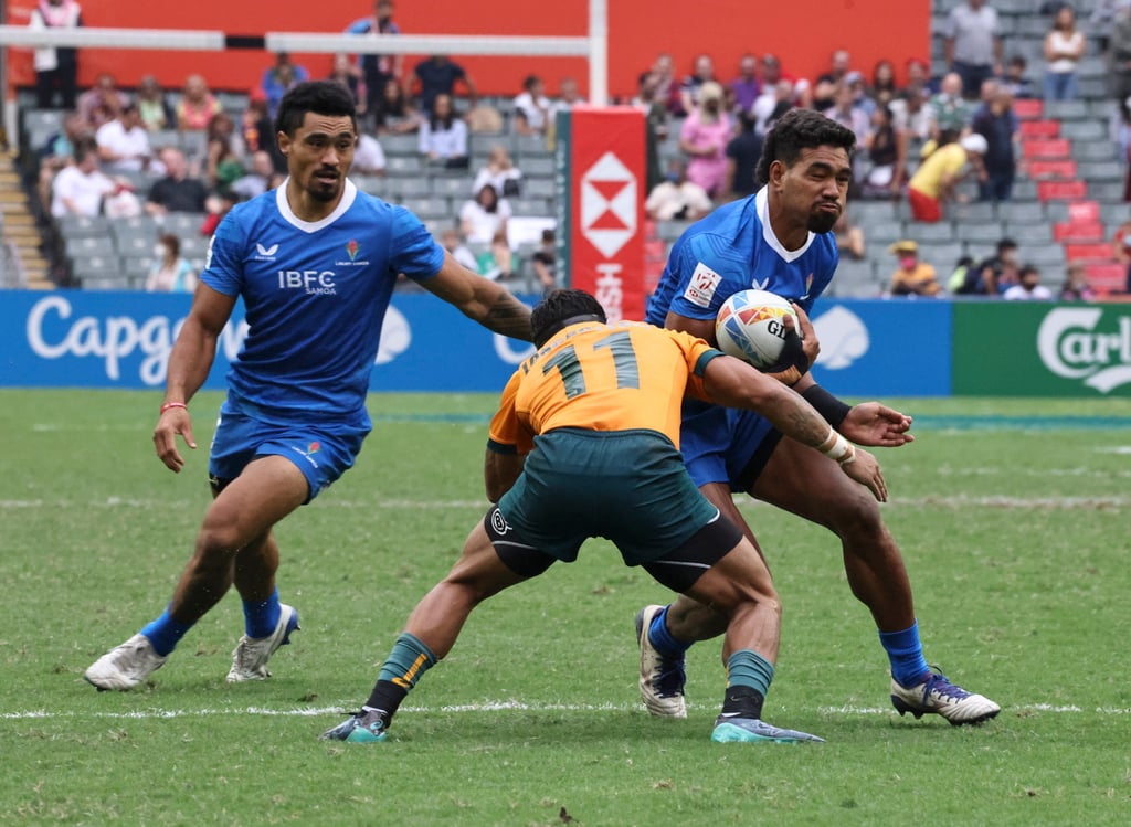 Samoa’s Owen Niue in action against Australia.Photo: K.Y. Cheng