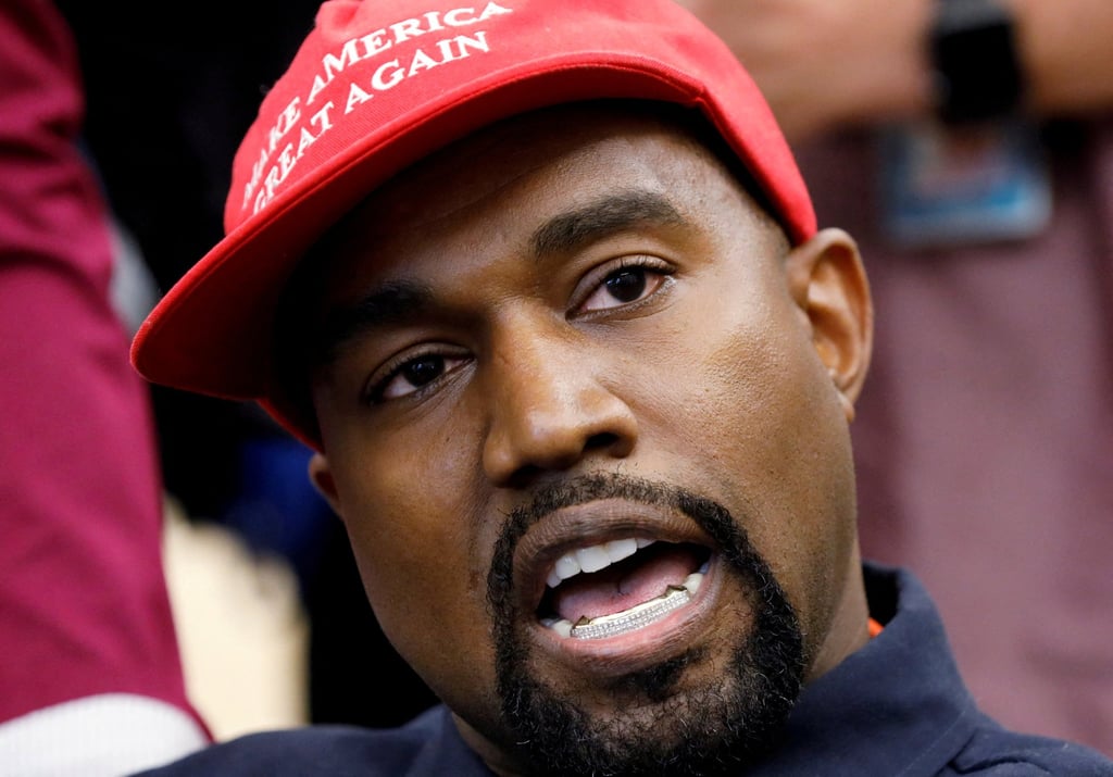 Rapper Kanye West, aka Ye, speaks during a meeting with then US President Donald Trump to discuss criminal justice reform in the Oval Office of the White House in Washington DC, US, in October 2018. Photo: Reuters
