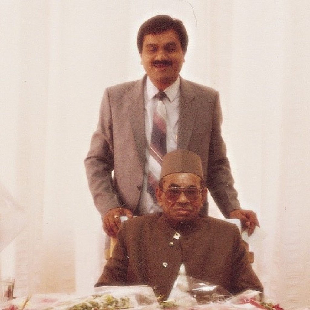 Gautam Adani (top) with his father Shantilal Adani. Photo: @gautam.adani/Instagram Gautam Adani (top) with his father Shantilal Adani. Photo: @gautam.adani/Instagram