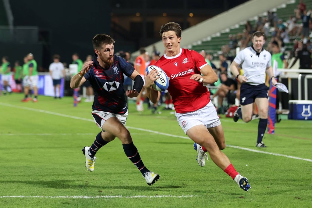 Rodrigo Marta of Portugal scores their fourth try against Hong Kong. Photo: World Rugby