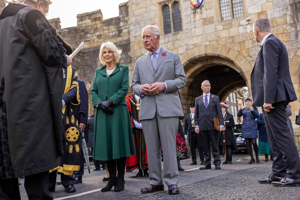 Britain’s King Charles III and Britain’s Camilla, Queen Consort are welcomed to the City of York during a ceremony at Micklegate Bar during their visit to York. Photo: AFP Britain’s King Charles III and Britain’s Camilla, Queen Consort are welcomed to the City of York during a ceremony at Micklegate Bar during their visit to York. Photo: AFP