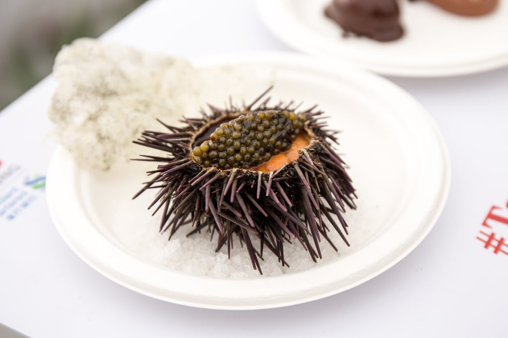 Amber’s sea urchin and caviar dish at the Taste of Hong Kong festival, in 2016.