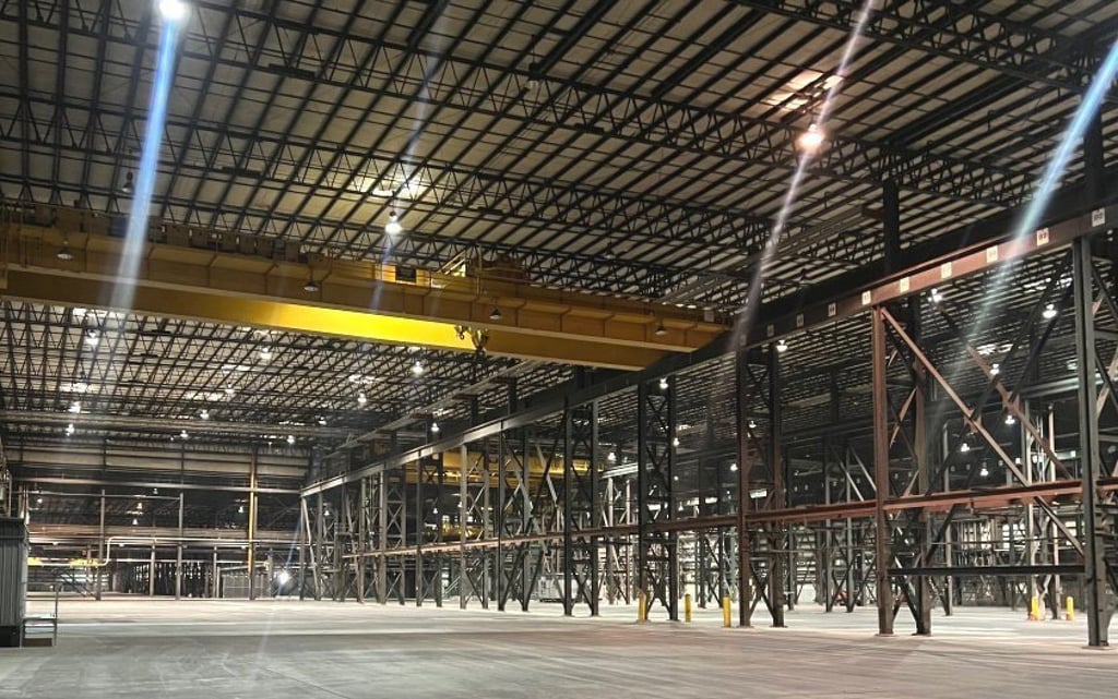 Formerly a steel mill in Sparrows Point, Maryland, the 700,000-square-foot facility run by United Safety Technology is expected to churn out 350 million disposable medical-grade nitrile gloves monthly. Photo: United Safety Technology