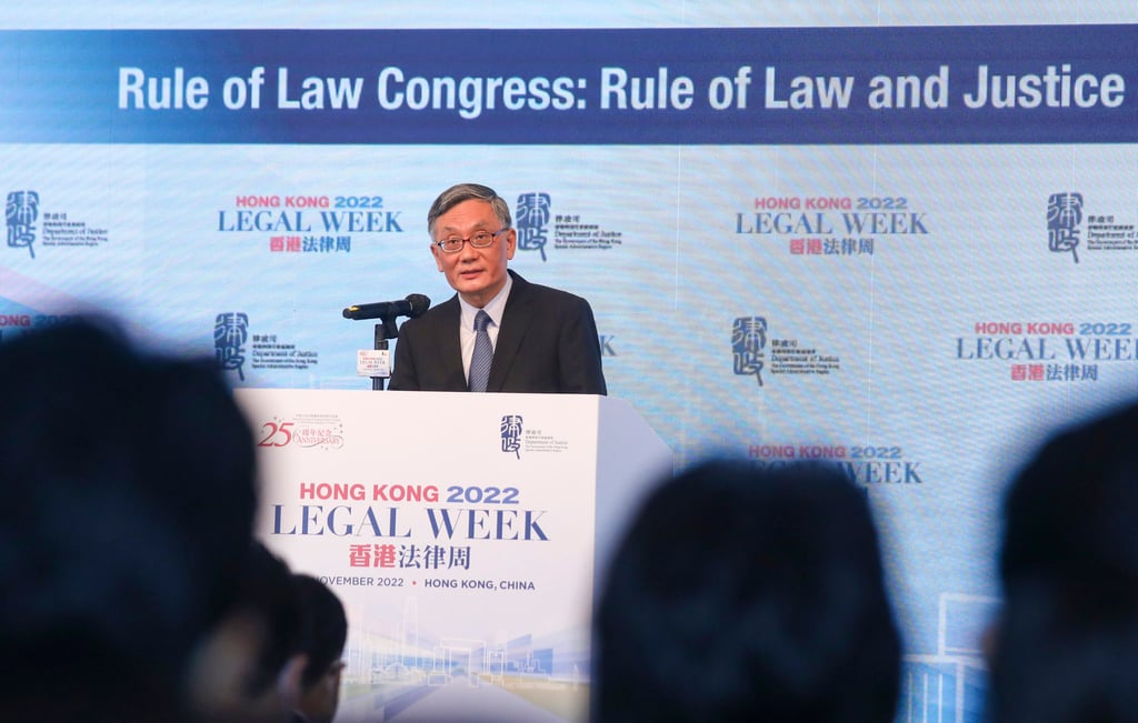 Chief Justice Andrew Cheung addresses audiences at Legal Week. Photo: Xiaomei Chen