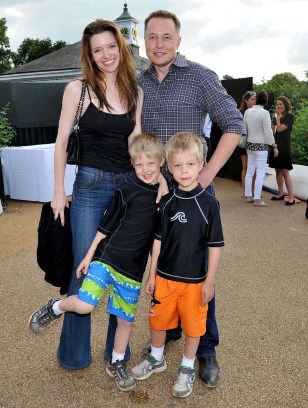 Elon Musk with his ex-girlfriend Justine Wilson and their kids. Photo: @elonmusk/Instagram