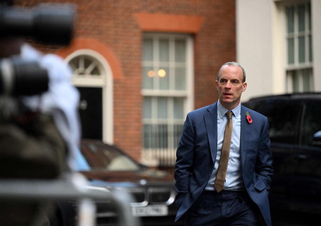 Dominic Raab, Sunak’s most vocal supporter in the summer Conservative leadership race against Liz Truss, was brought back into the cabinet when Truss was forced out as prime minister after just six weeks. Sunak restored him to his previous role of justice secretary. Photo: AFP Dominic Raab, Sunak’s most vocal supporter in the summer Conservative leadership race against Liz Truss, was brought back into the cabinet when Truss was forced out as prime minister after just six weeks. Sunak restored him to his previous role of justice secretary. Photo: AFP