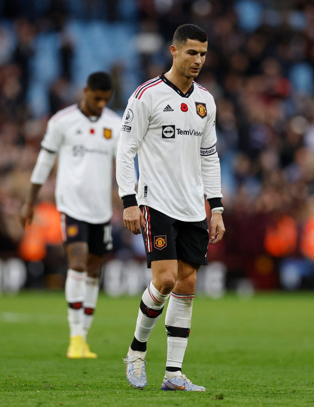 Manchester United’s Cristiano Ronaldo looks dejected after the match against Aston Villa. Photo: Reuters